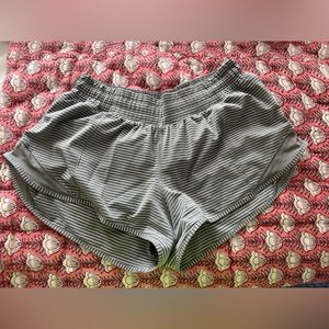 Grey stripped lululemon hotty hot shorts size 6